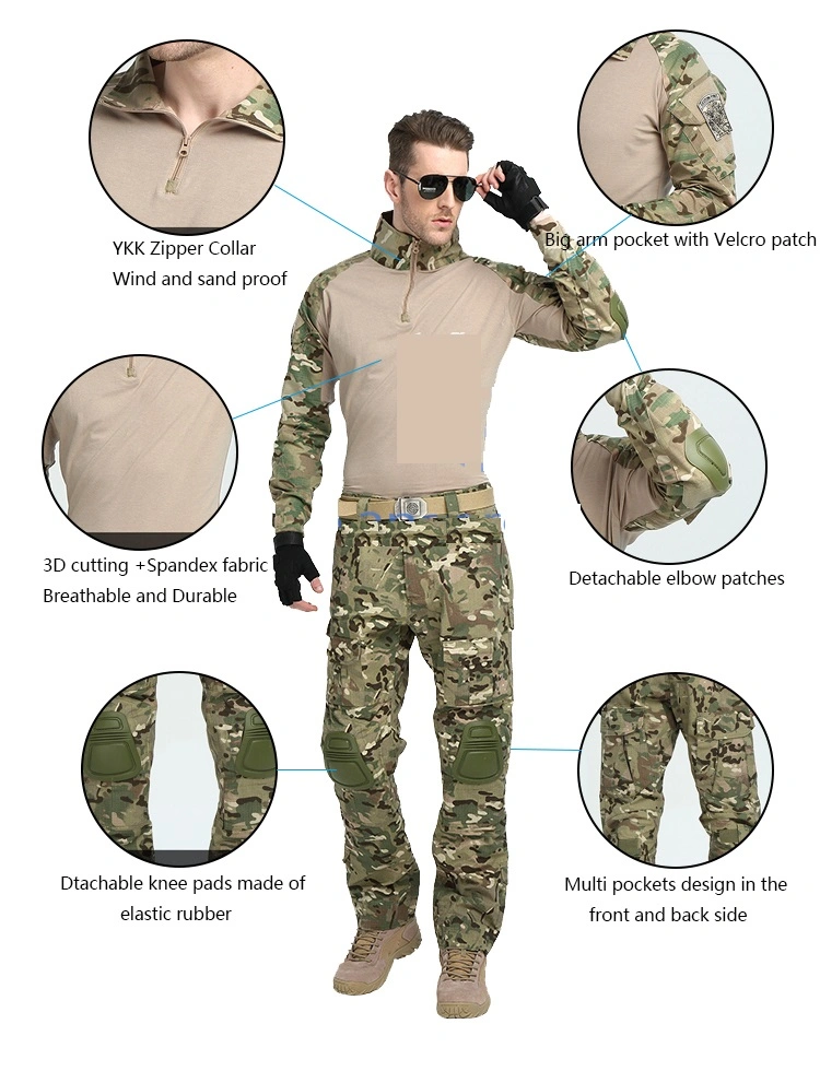 High Quality Dresses Combat Duty Uniform Long Sleeves Tactical Frog Suit